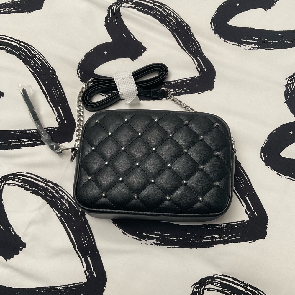 Rebecca Minkoff Black Quilted Crossbody Bag with Luxe Chain